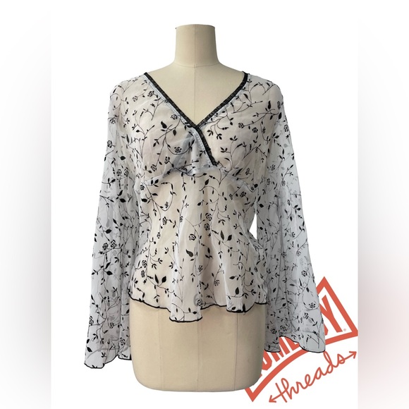 Anchor Blue Floral Blouse - Picture 1 of 5